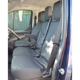 Ford Transit Van 2014 On Driver And Double Passenger Seat Covers (With Worktray) - Black